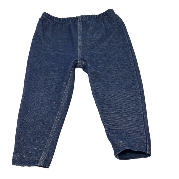 Baby Girl's Leggings - 4 Pair in Blue Denim, Pink, Burgundy, & Black - Size 12 M - Picture 2 of 10